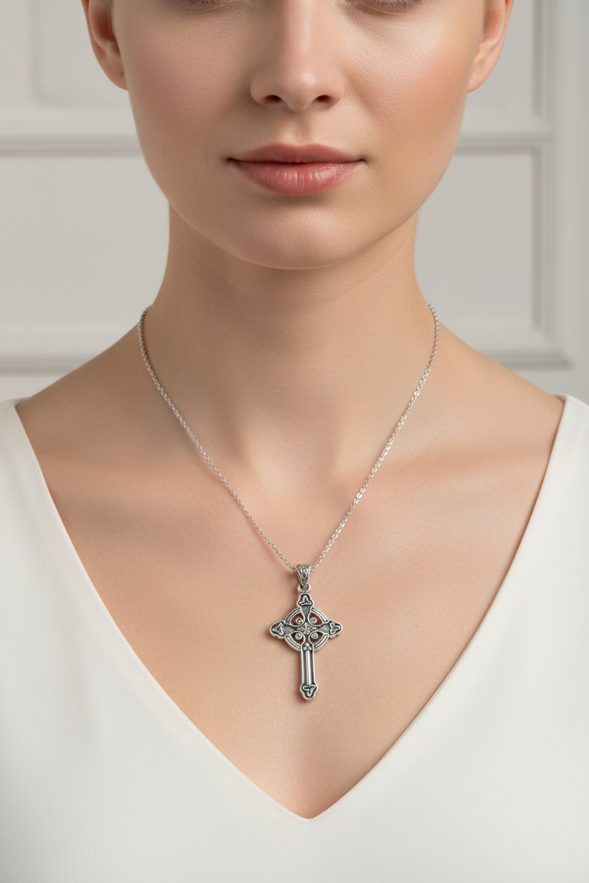 Chay Celtic Cross Necklace — view 2