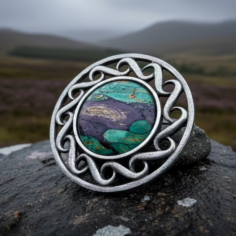 Load image into Gallery viewer, Heathergems Scottish Celtic Brooch - Handmade in Scotland
