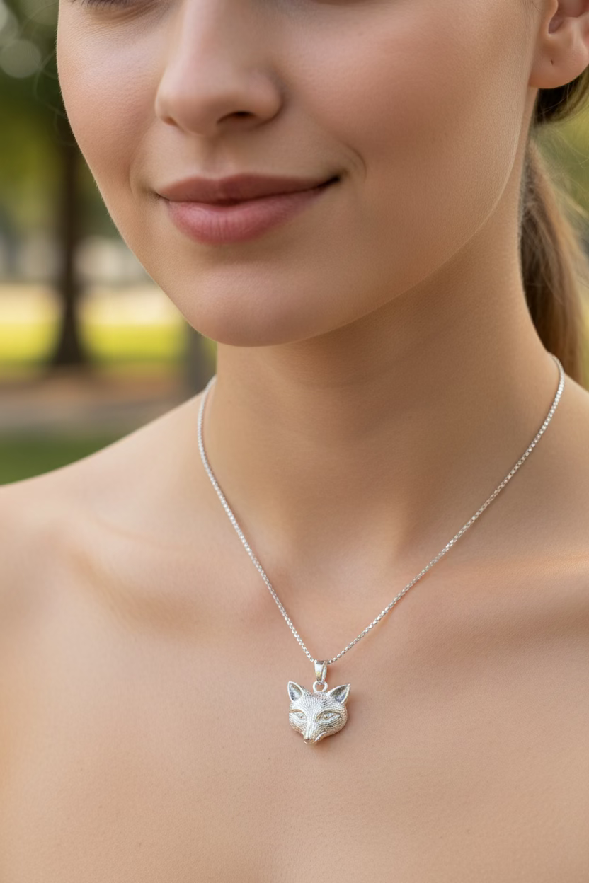 Fiona Fox Necklace in Sterling Silver — view 2