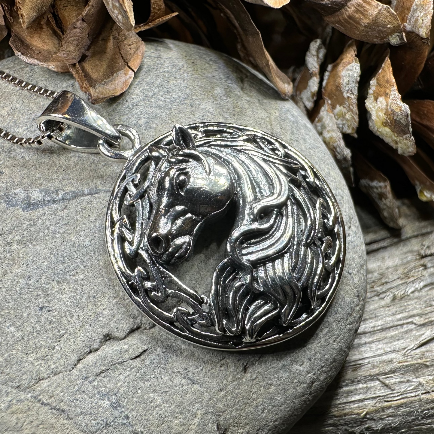 Roan Celtic Horse Necklace — view 7