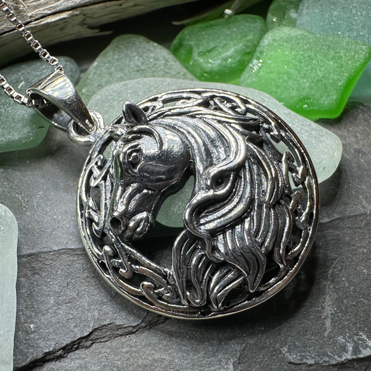 Roan Celtic Horse Necklace
