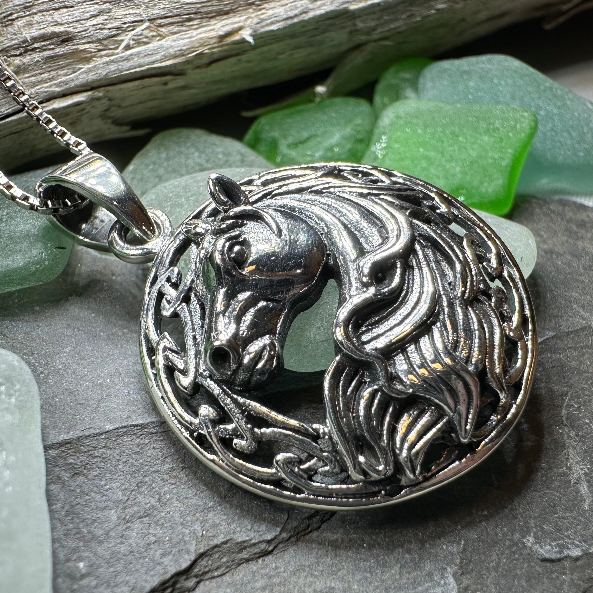 Roan Celtic Horse Necklace — view 5