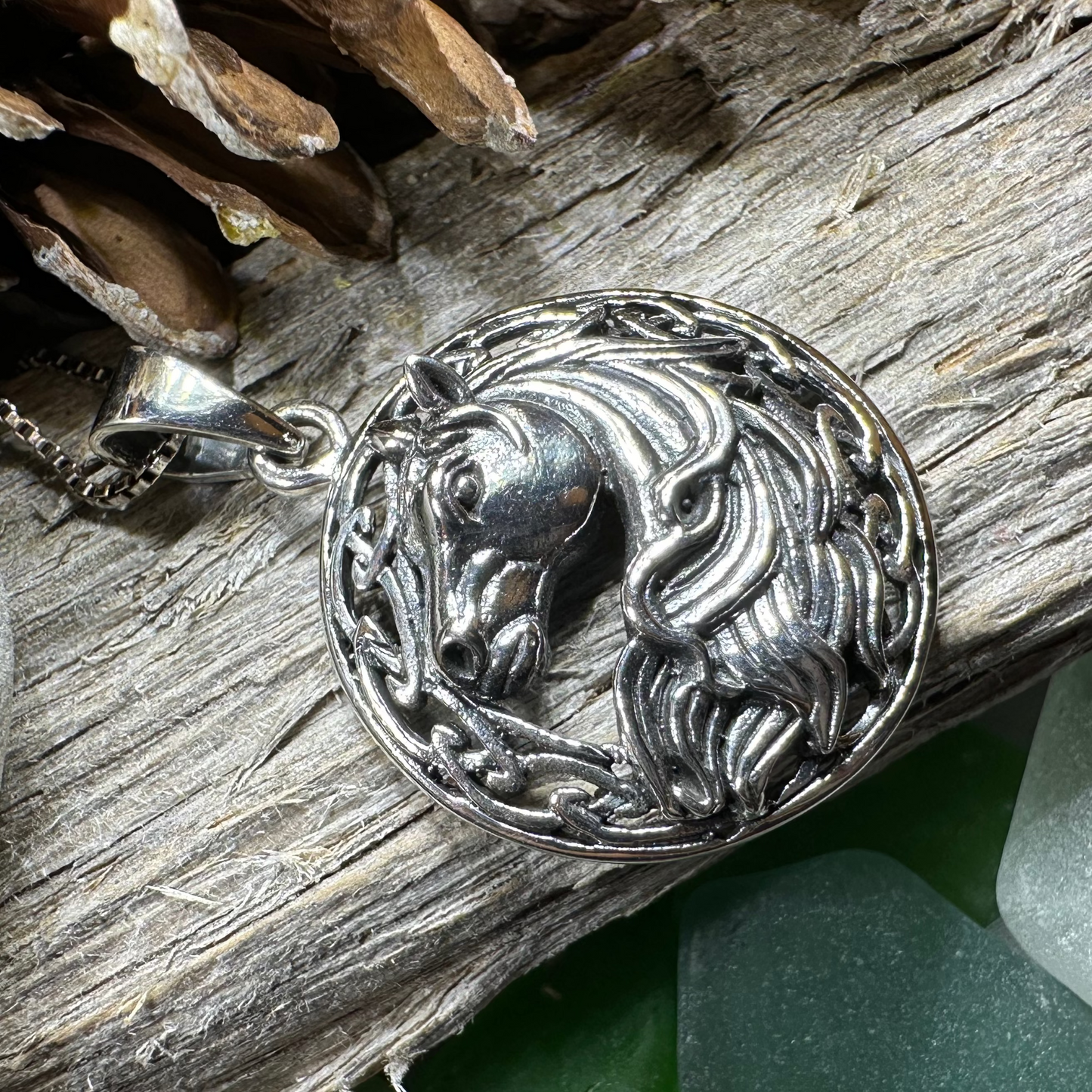Roan Celtic Horse Necklace — view 4