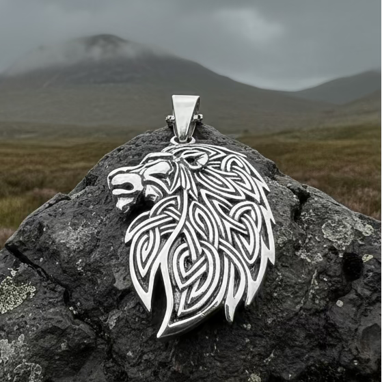 Lael Celtic Lion Necklace in Sterling Silver