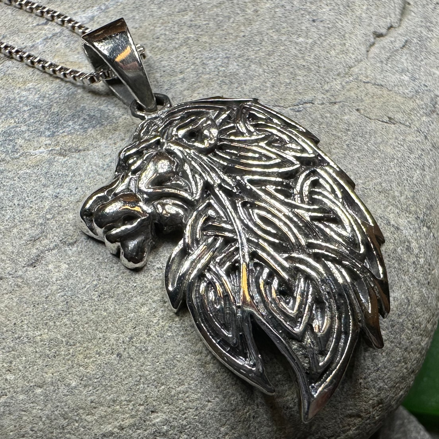 Lael Celtic Lion Necklace in Sterling Silver — view 4