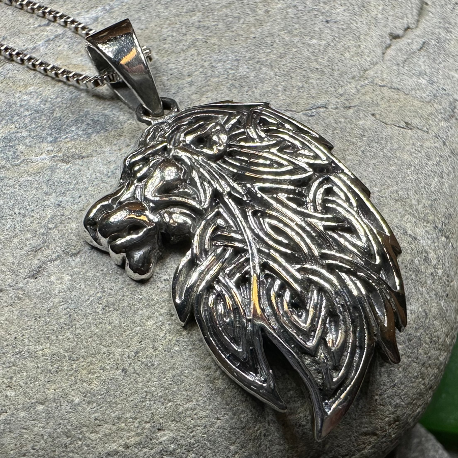 Lael Celtic Lion Necklace in Sterling Silver
