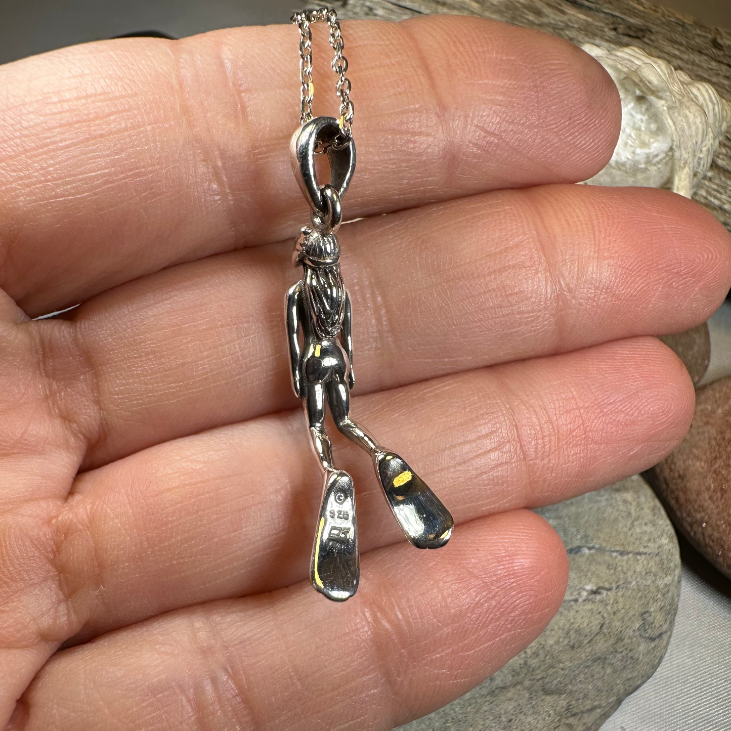 Lady Diver Necklace in Sterling Silver