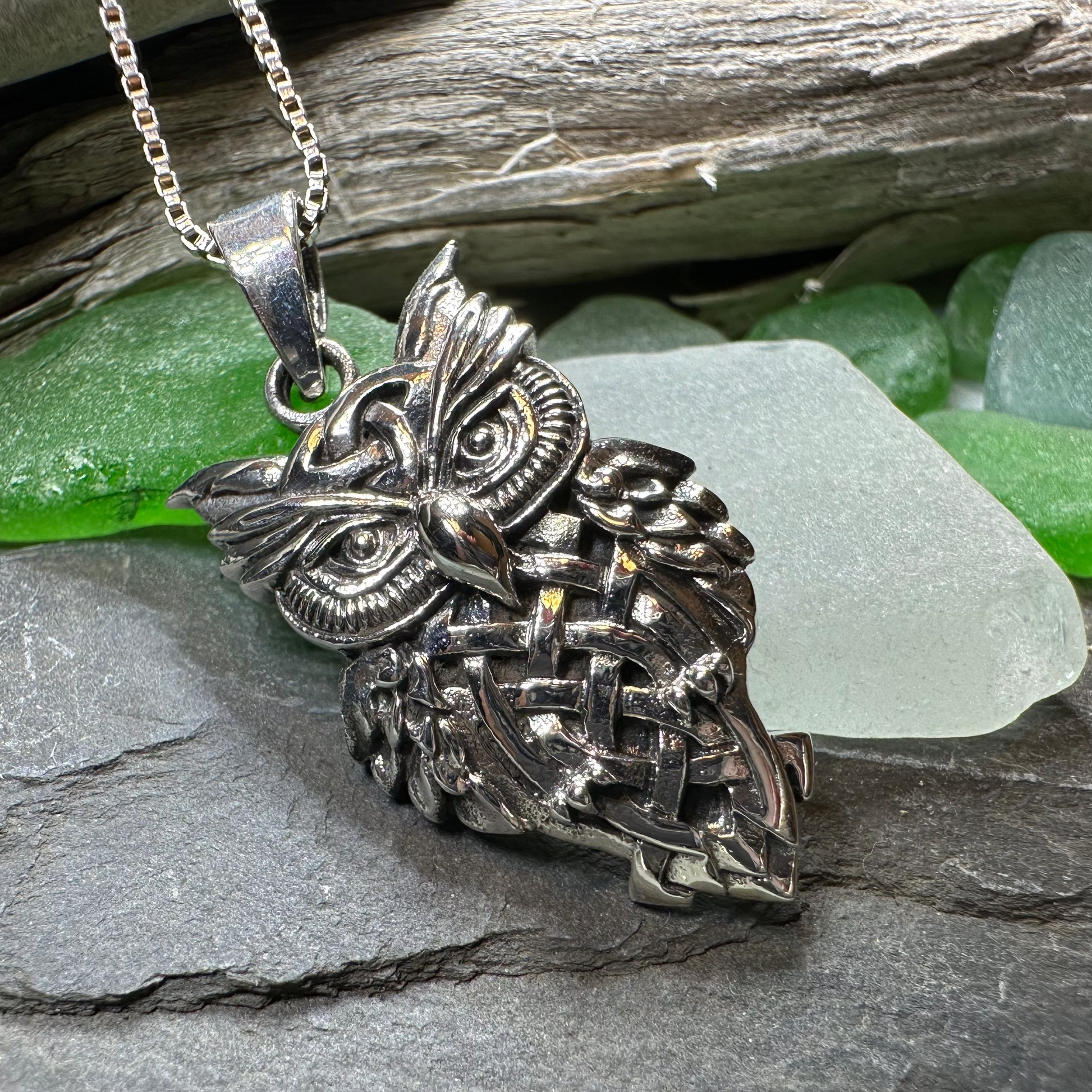 Owl Celtic Knot Necklace — view 8