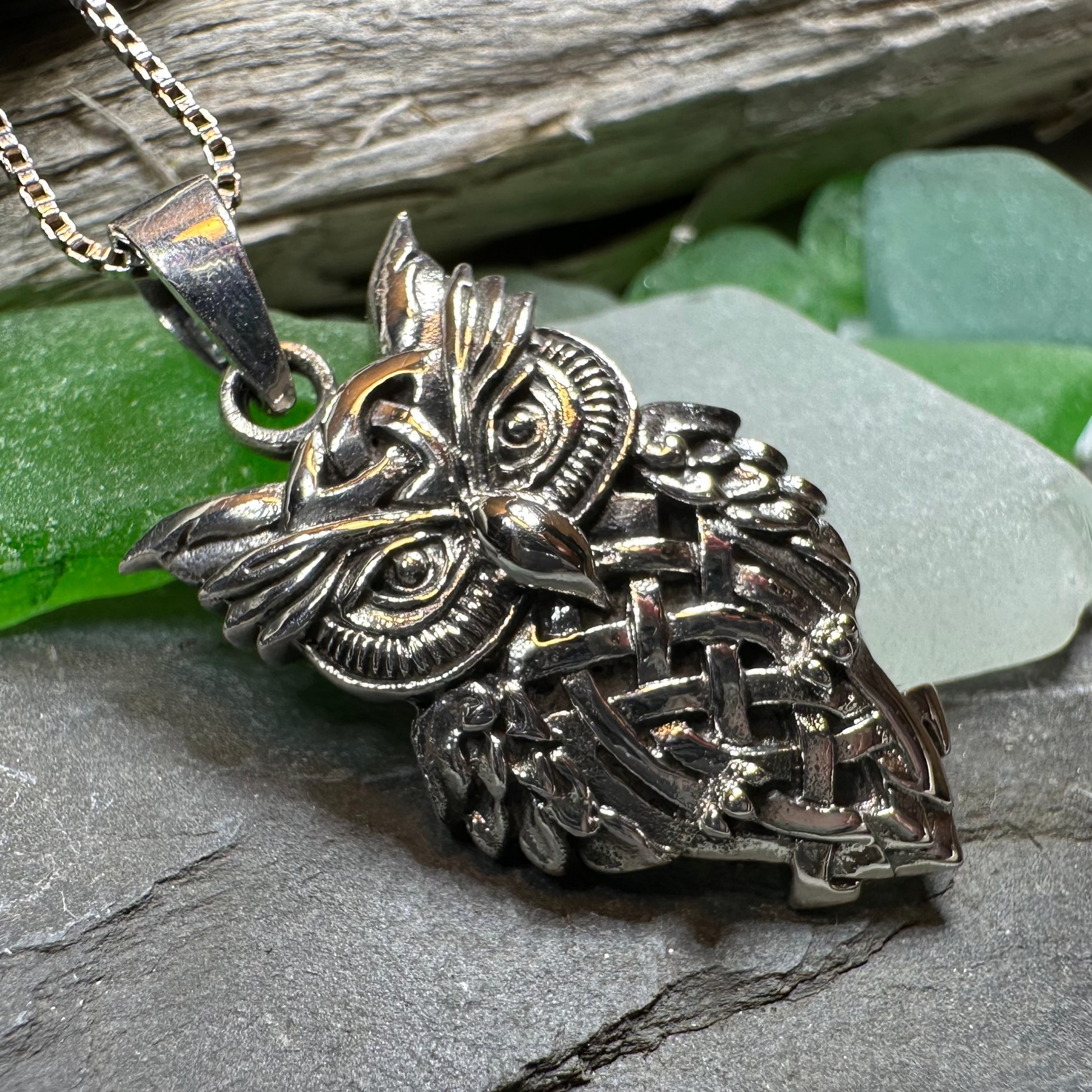Owl Celtic Knot Necklace — view 4