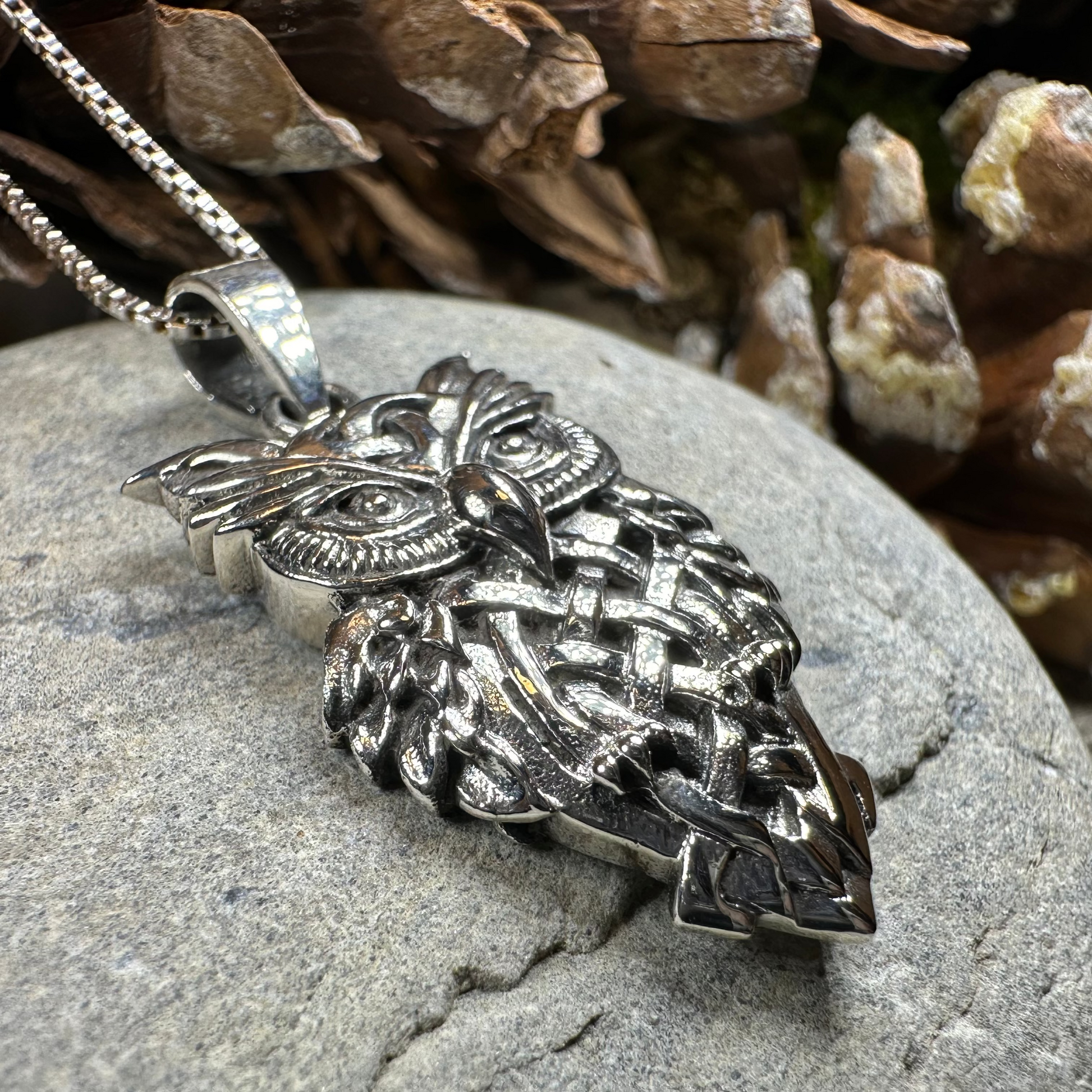 Owl Celtic Knot Necklace — view 3