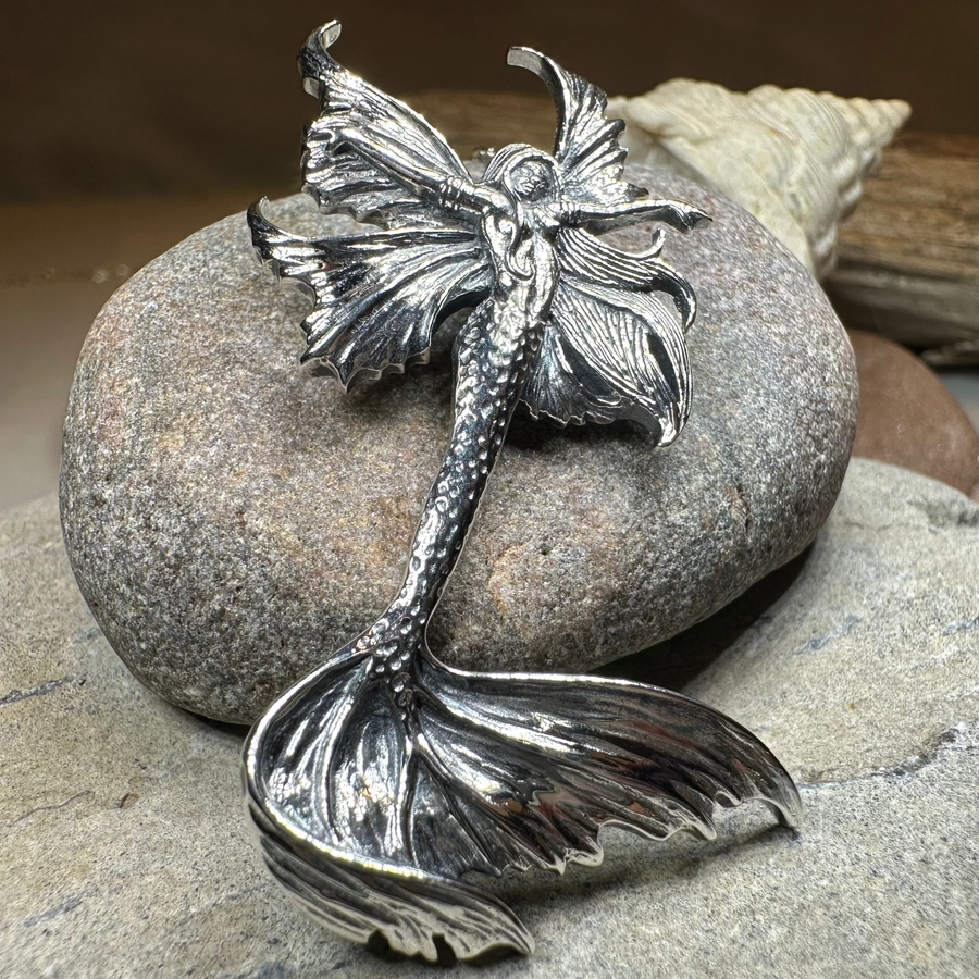 Sea Fairy Mermaid Necklace in Sterling Silver