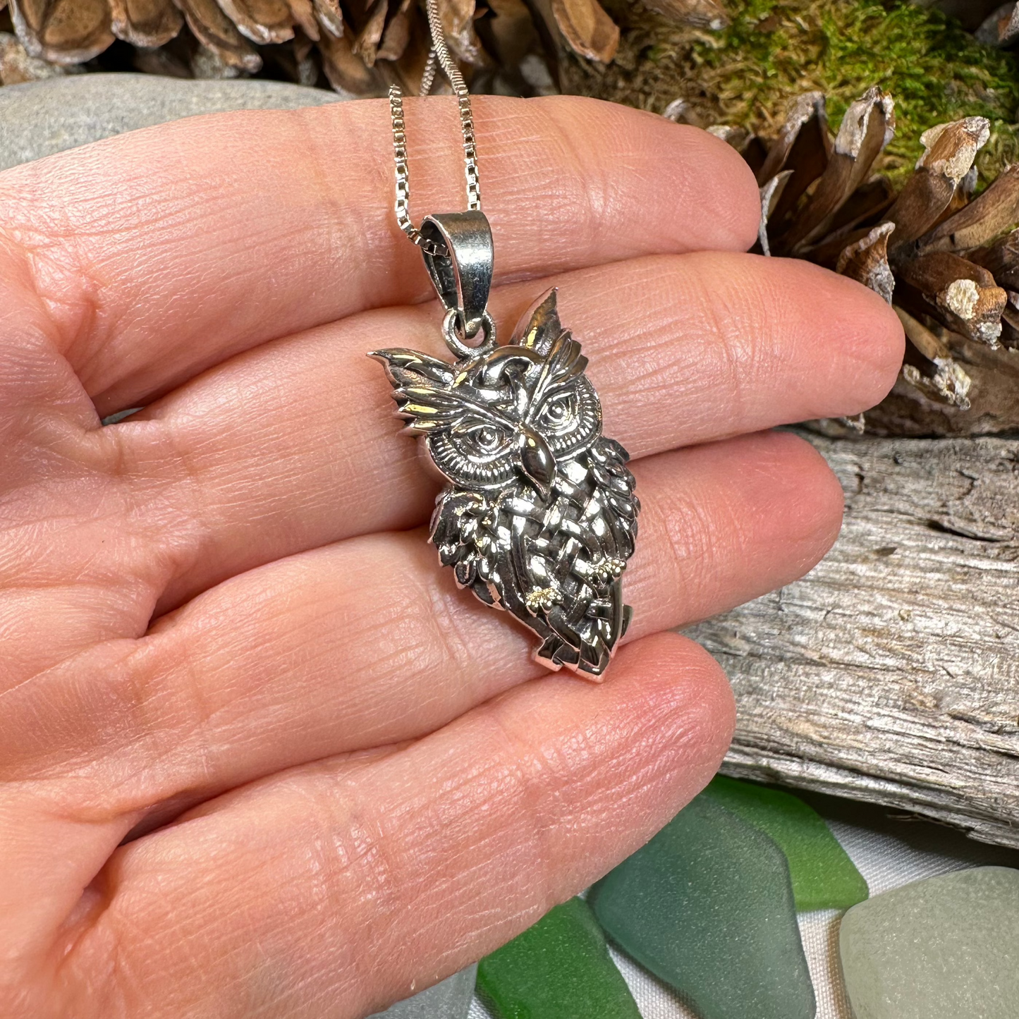 Owl Celtic Knot Necklace — view 5