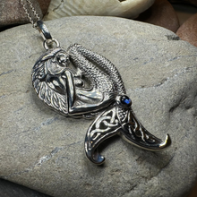 Load image into Gallery viewer, Eldoris Sapphire Celtic Mermaid Necklace
