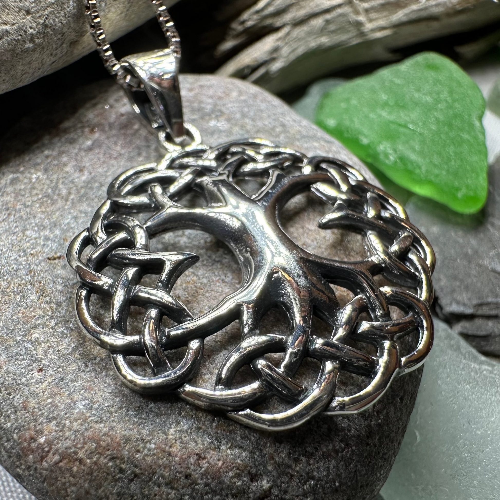 Cynthia Celtic Tree of Life Necklace in Sterling Silver — view 2