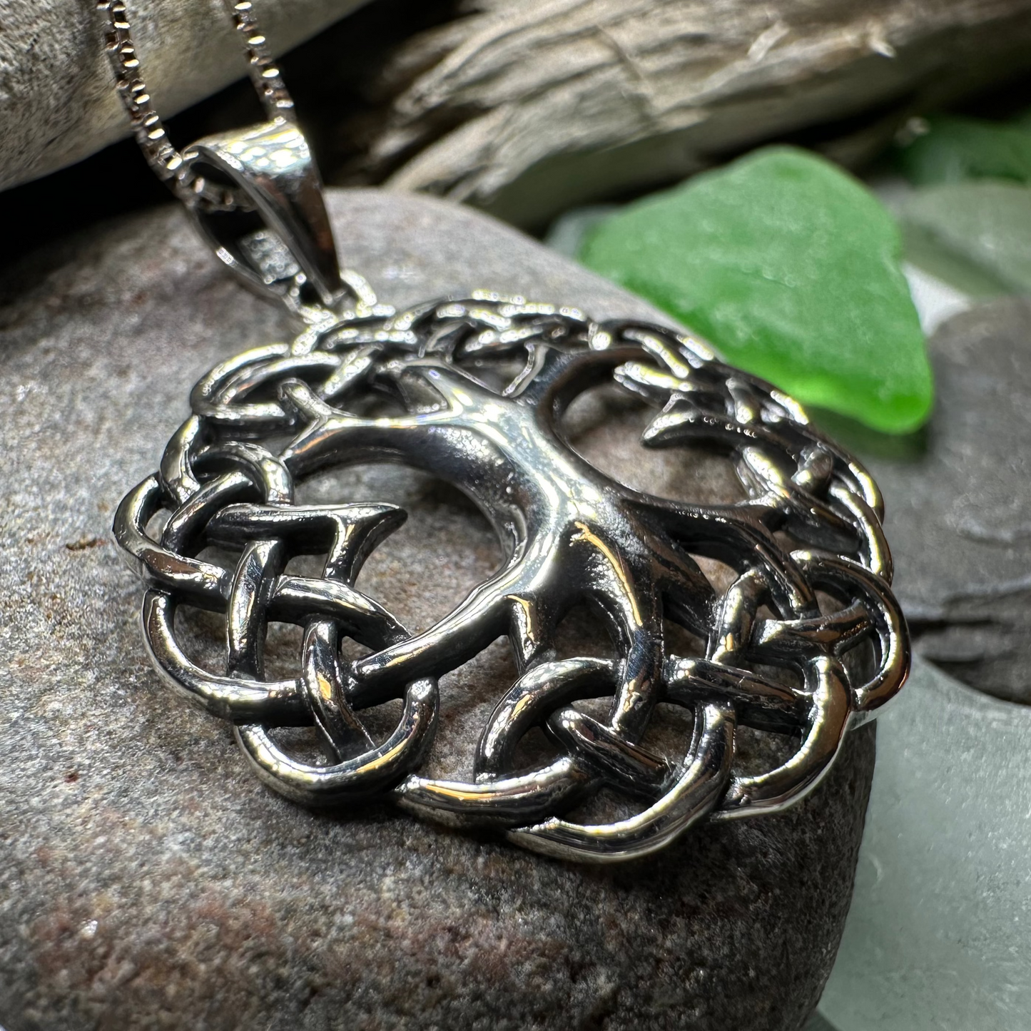 Cynthia Celtic Tree of Life Necklace in Sterling Silver — view 6