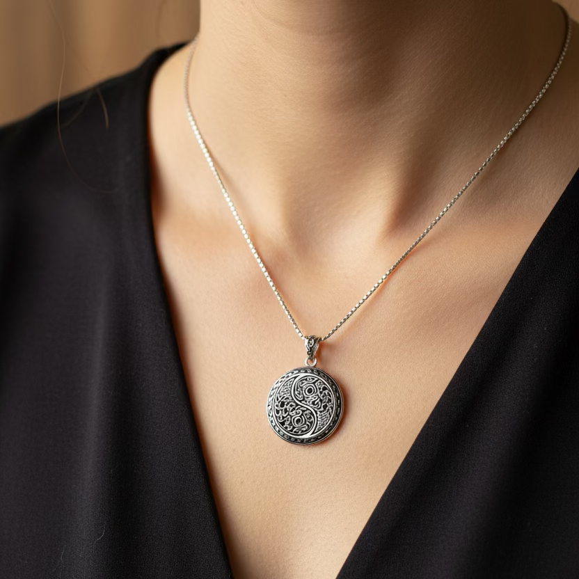 Celtic Yin Yang Necklace — view 2