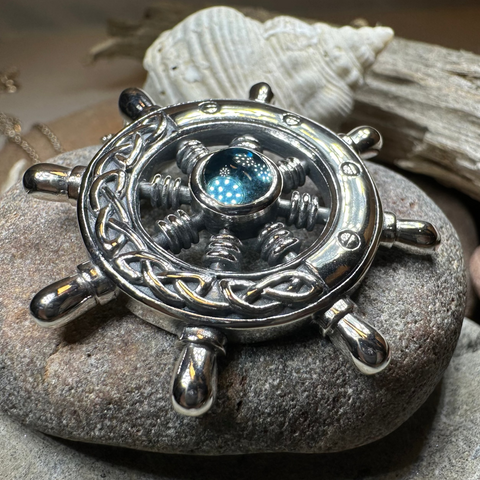Load image into Gallery viewer, Keswick Ship's Wheel Necklace
