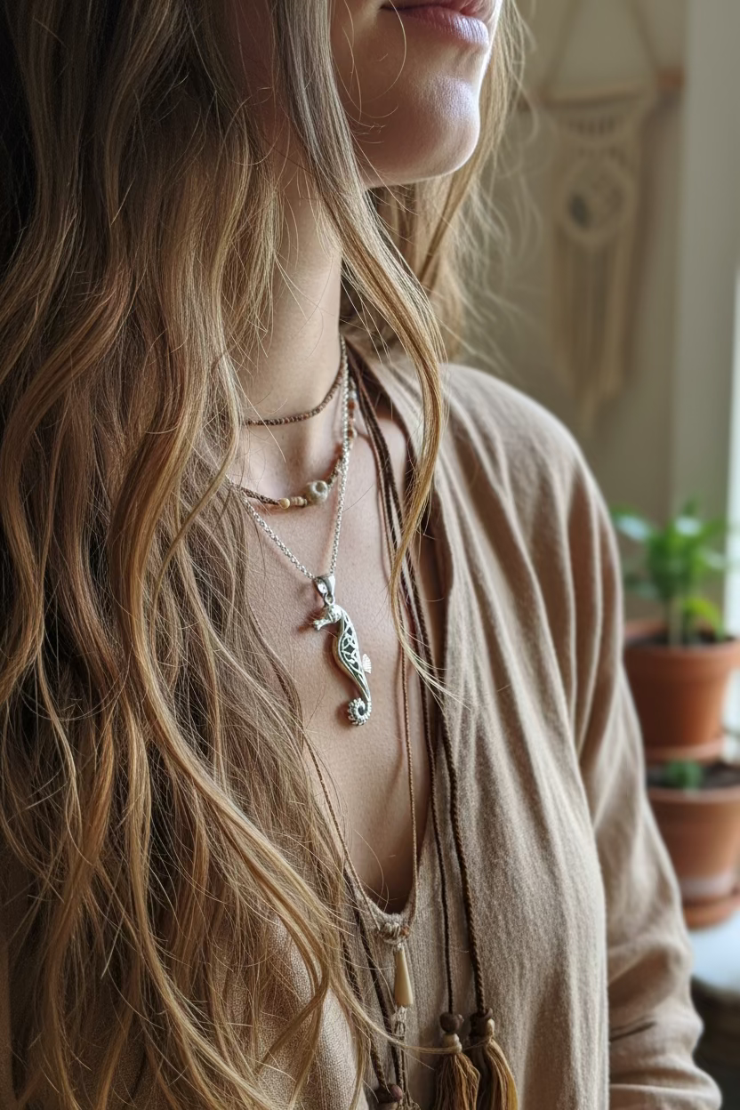 Serendipity Celtic Seahorse Necklace — view 2