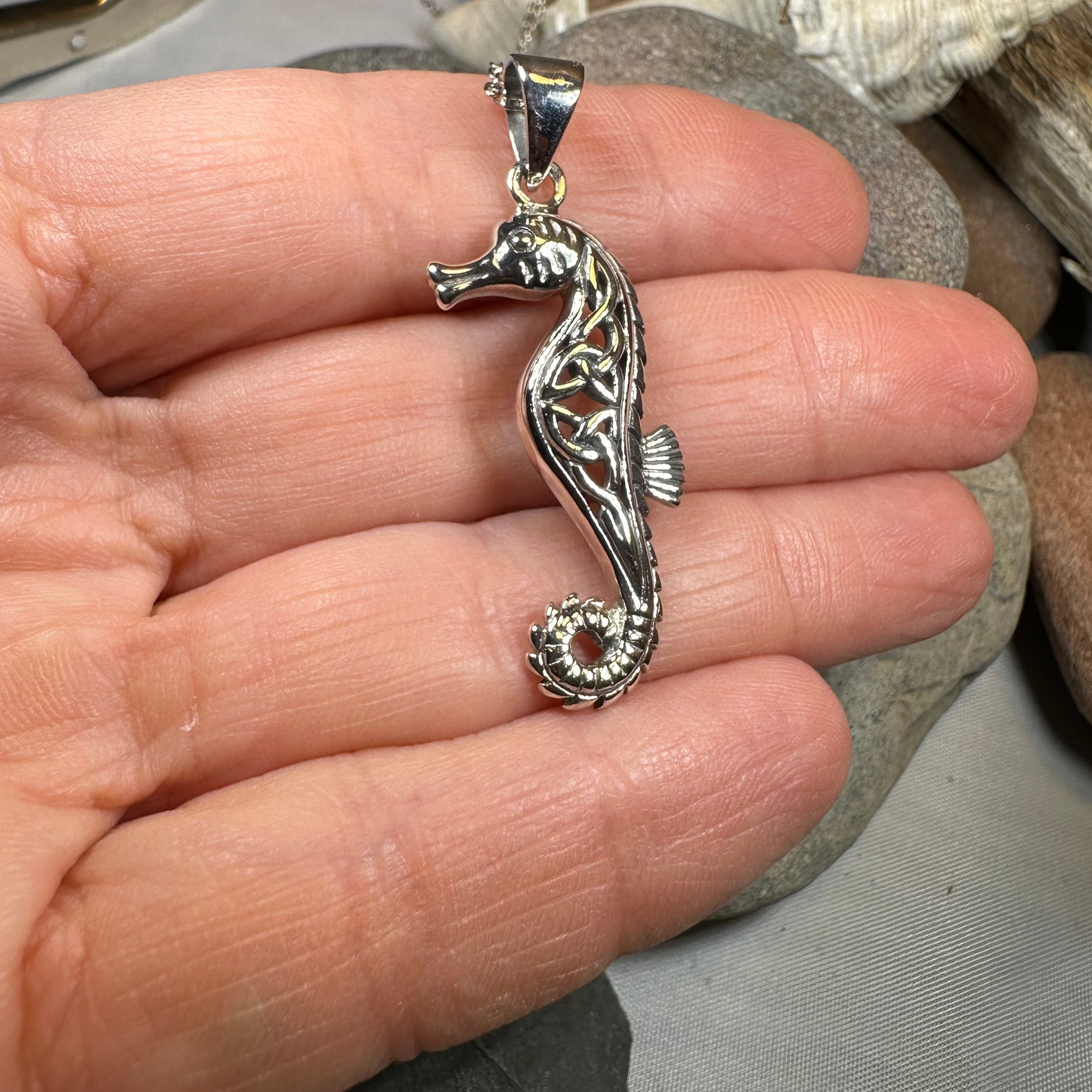 Serendipity Celtic Seahorse Necklace — view 4