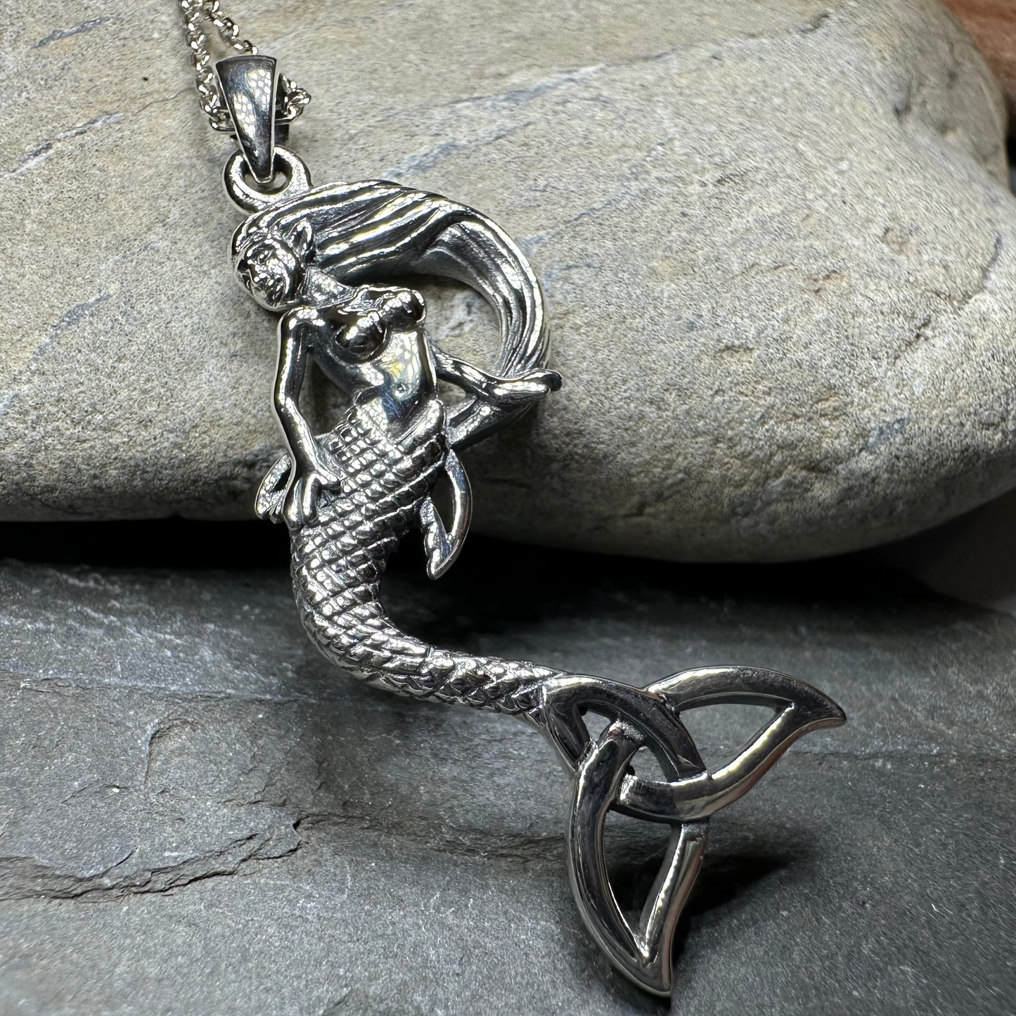 Celtic Trinity Knot Mermaid Necklace — view 2