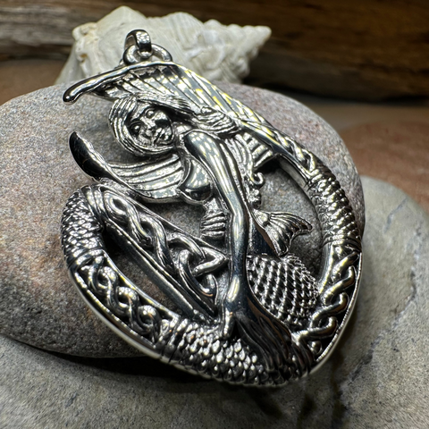 Load image into Gallery viewer, Ireland Celtic Mermaid Necklace in Sterling Silver
