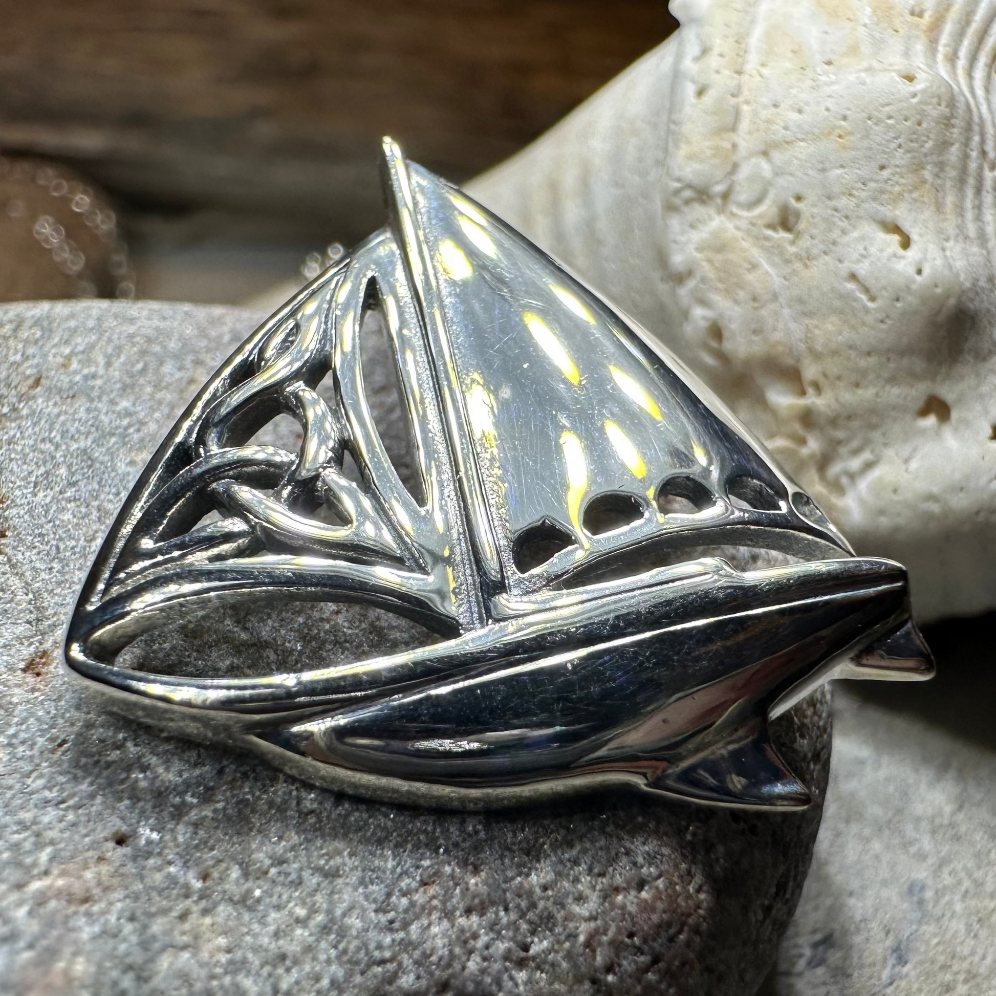 Celtic Sailboat Necklace — view 8