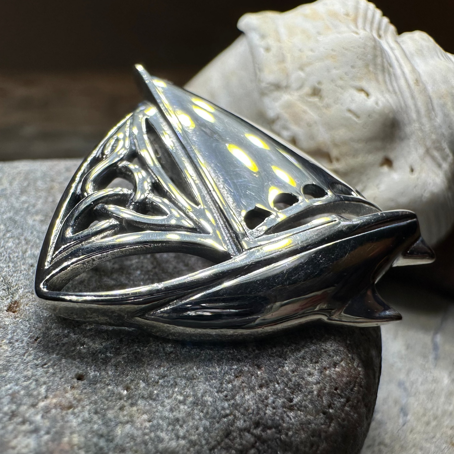 Celtic Sailboat Necklace — view 6