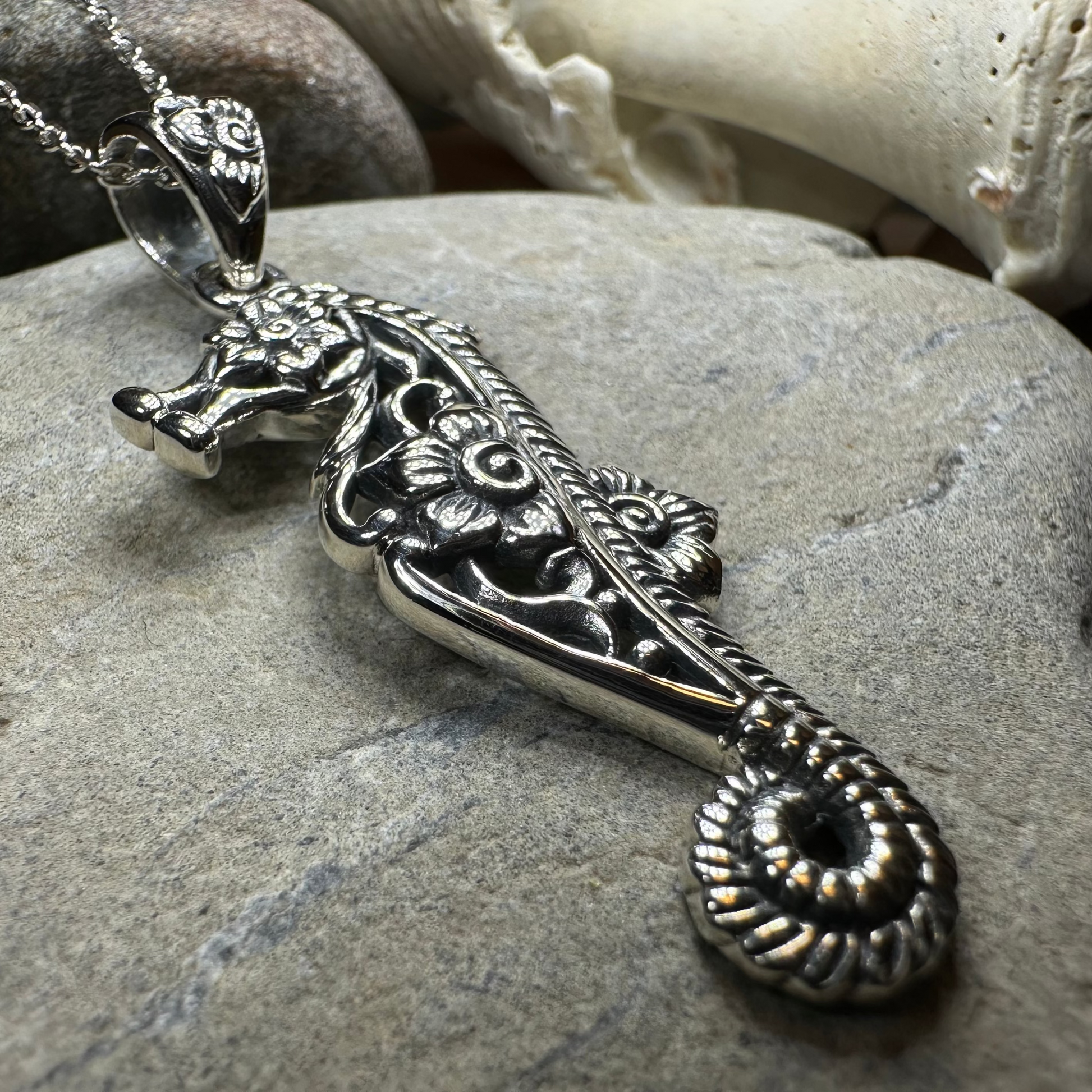 Blooming Seahorse Necklace — view 7