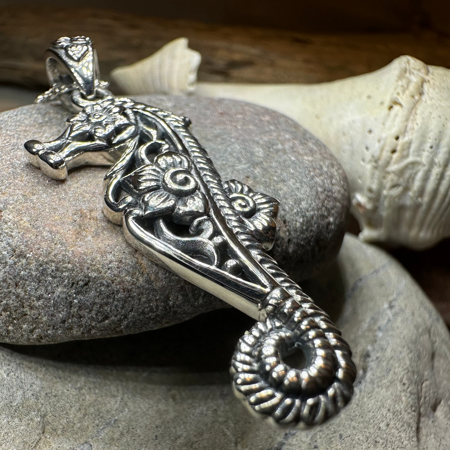 Blooming Seahorse Necklace — view 3