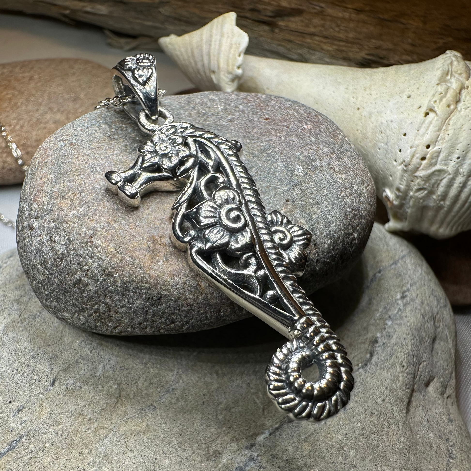 Blooming Seahorse Necklace — view 2