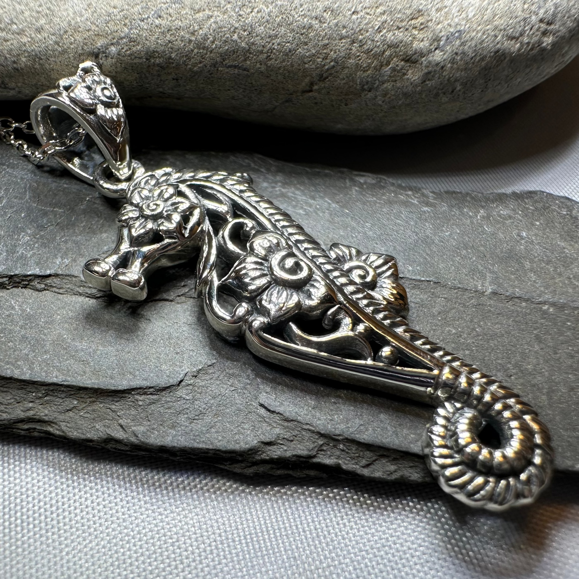 Blooming Seahorse Necklace — view 4