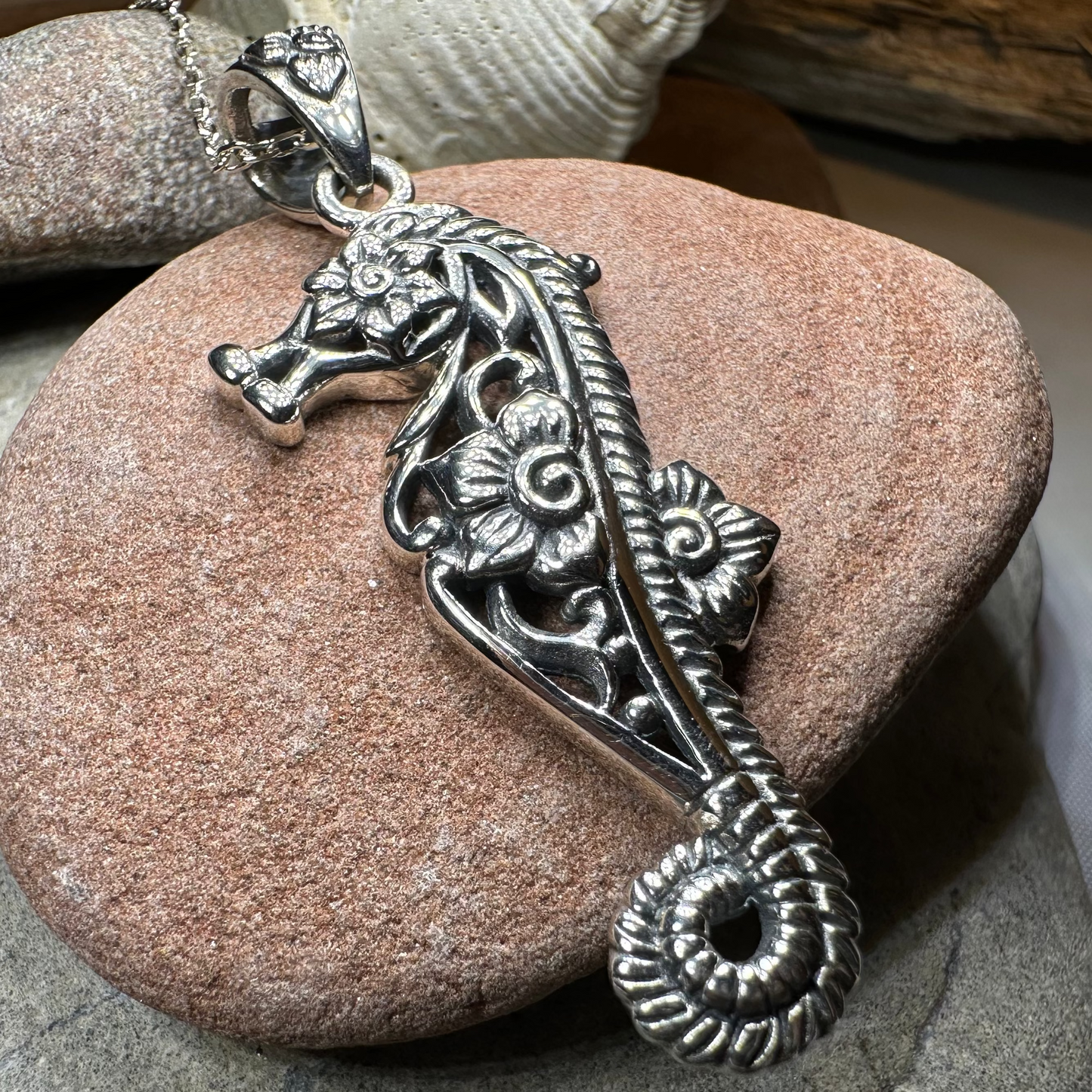 Blooming Seahorse Necklace — view 8