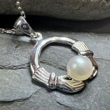 Load image into Gallery viewer, Pearl Claddagh Necklace
