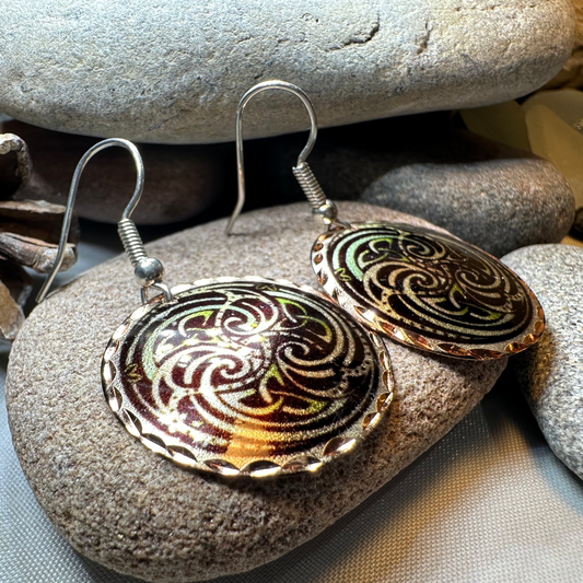 Mystical Celtic Spiral Copper Earrings