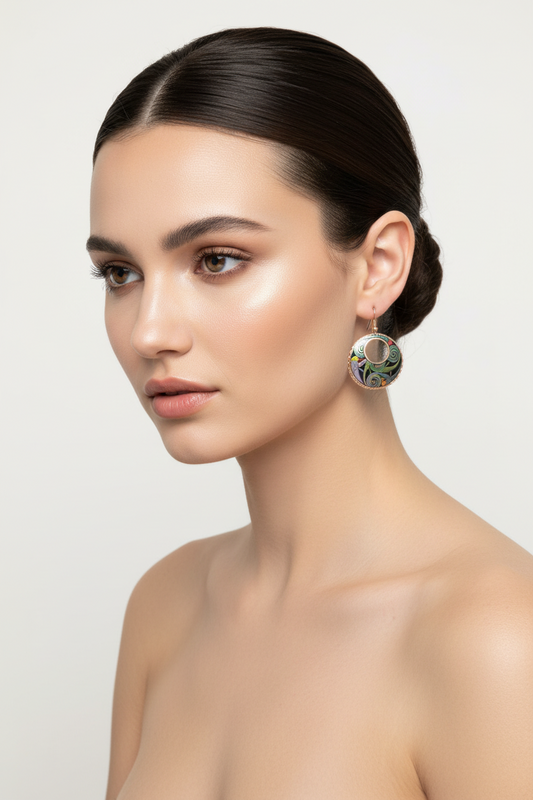 Rainswept Celtic Spiral Copper Earrings — view 2