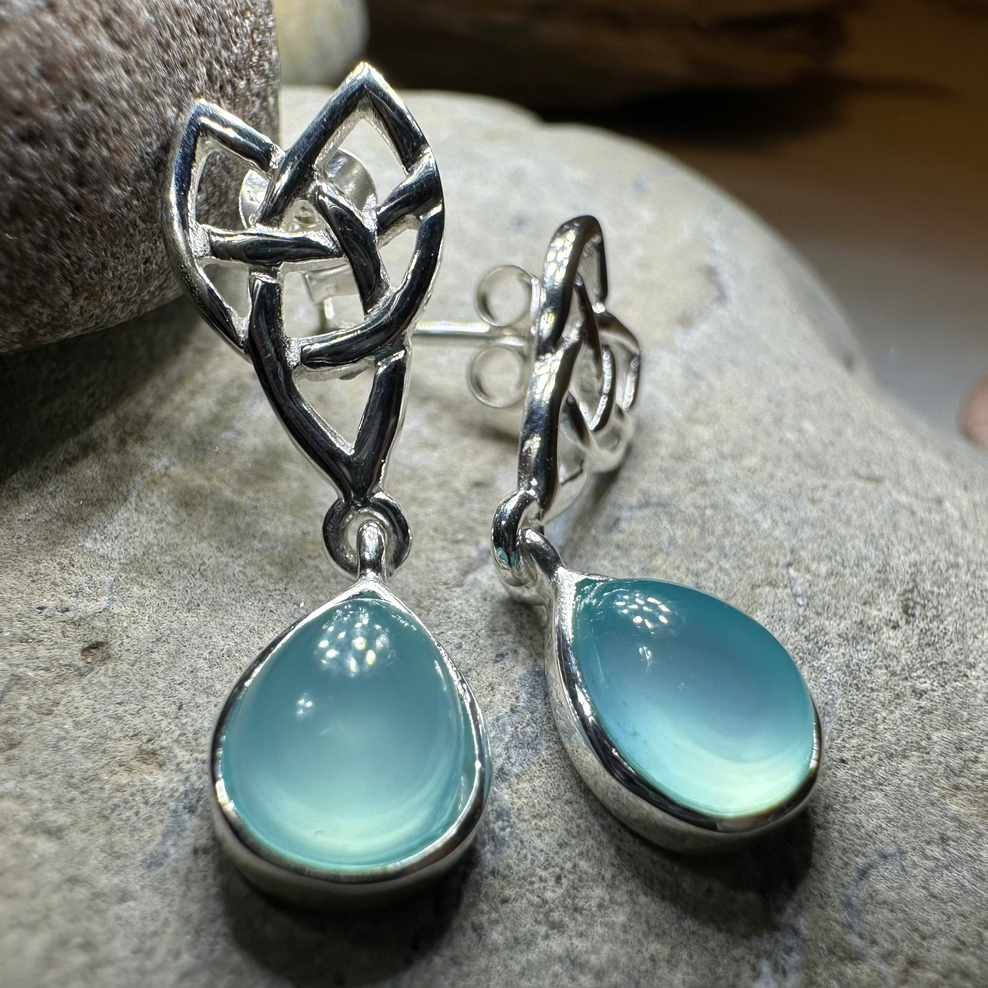 Modern Celtic Post Earrings in sterling silver