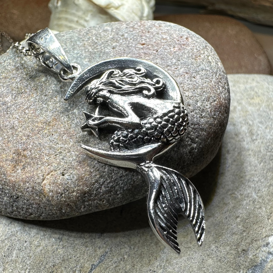 Mermaid on the Moon Necklace