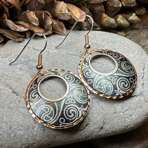 Load image into Gallery viewer, Renewal Celtic Spiral Copper Earrings
