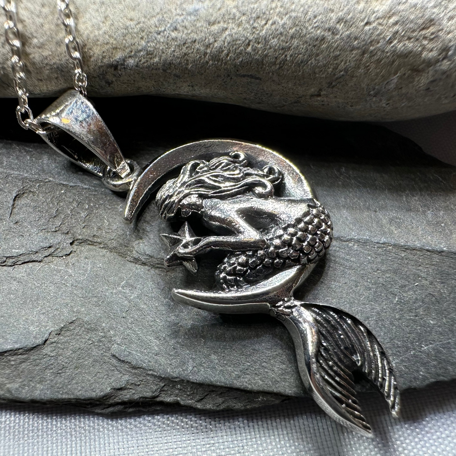 Mermaid on the Moon Necklace