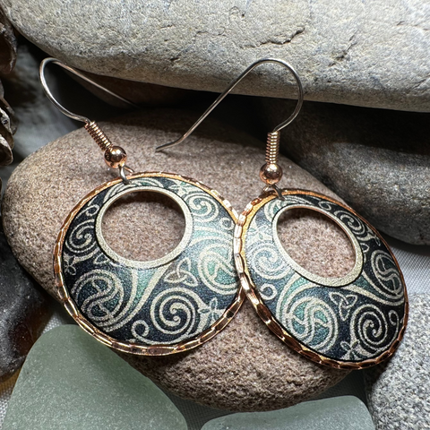 Load image into Gallery viewer, Renewal Celtic Spiral Copper Earrings
