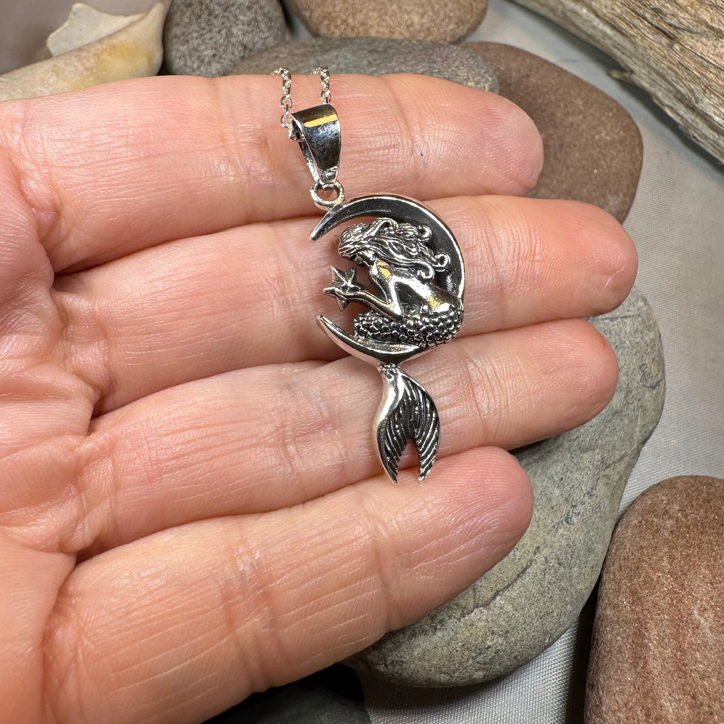 Mermaid on the Moon Necklace — view 4