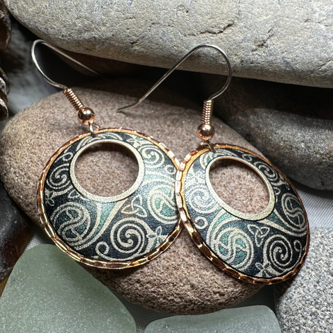 Load image into Gallery viewer, Renewal Celtic Spiral Copper Earrings
