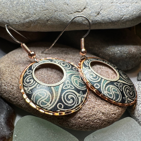 Load image into Gallery viewer, Renewal Celtic Spiral Copper Earrings

