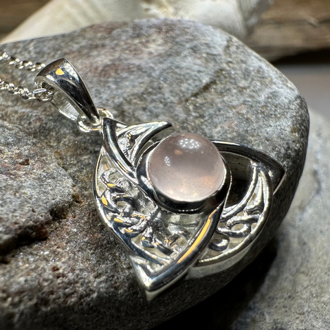 Load image into Gallery viewer, Evie Celtic Crescent Moon Necklace in Sterling Silver
