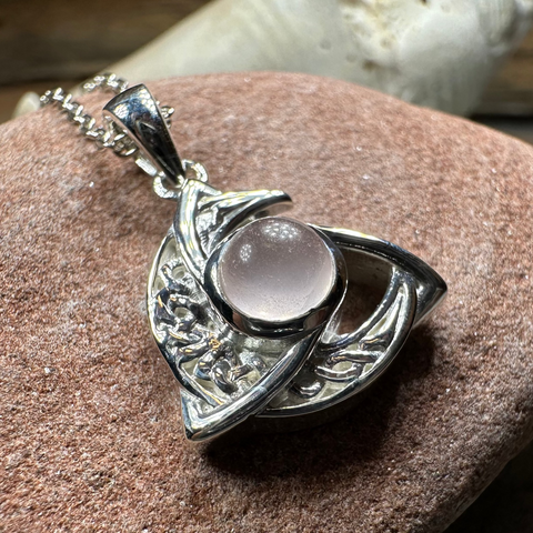 Load image into Gallery viewer, Evie Celtic Crescent Moon Necklace in Sterling Silver
