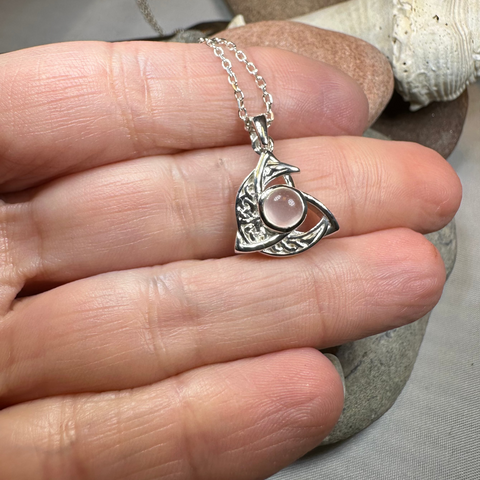 Load image into Gallery viewer, Evie Celtic Crescent Moon Necklace in Sterling Silver
