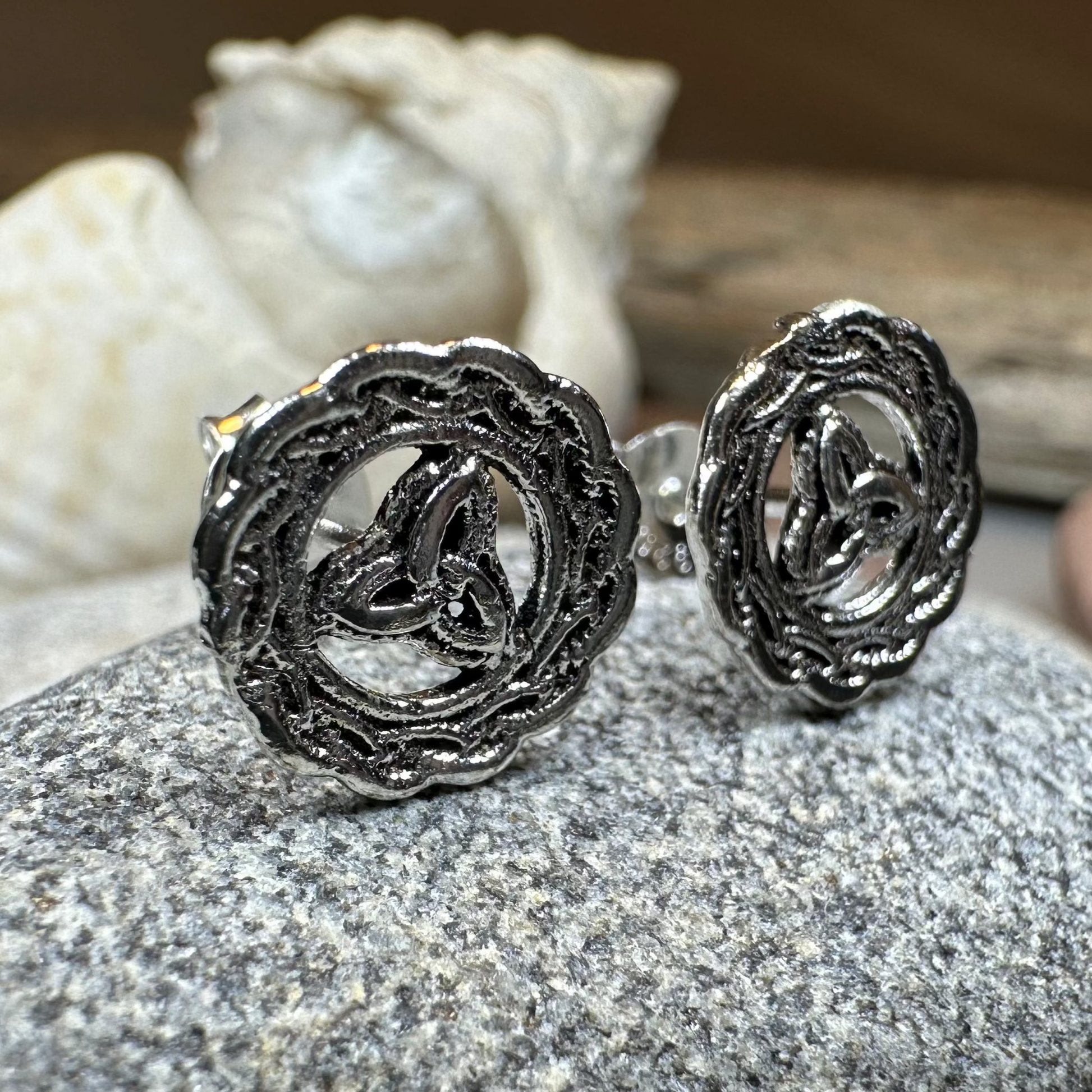 Celtic Knot Stud Earrings — view 7