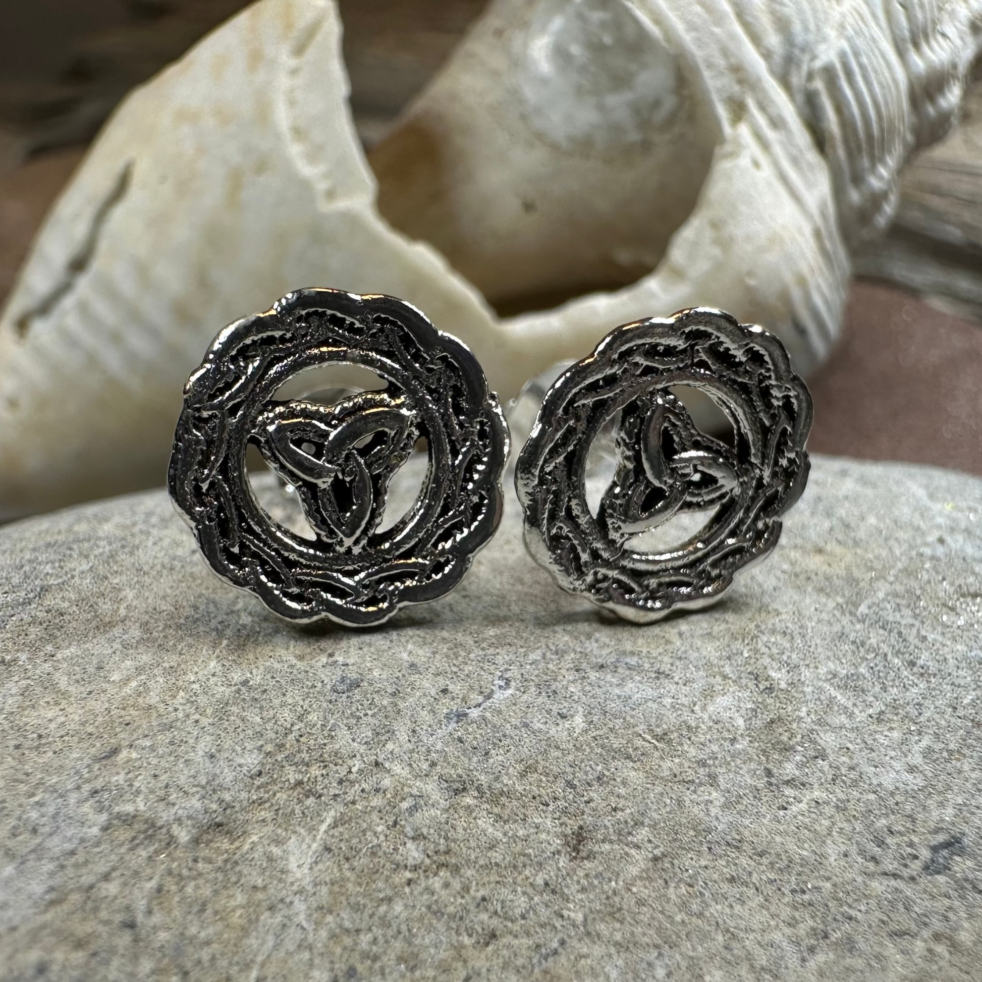 Celtic Knot Stud Earrings — view 4