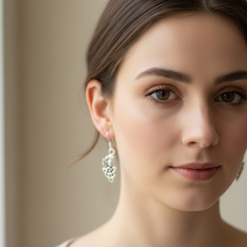 Kelpie Petite Scottish Thistle Earrings in Sterling Silver