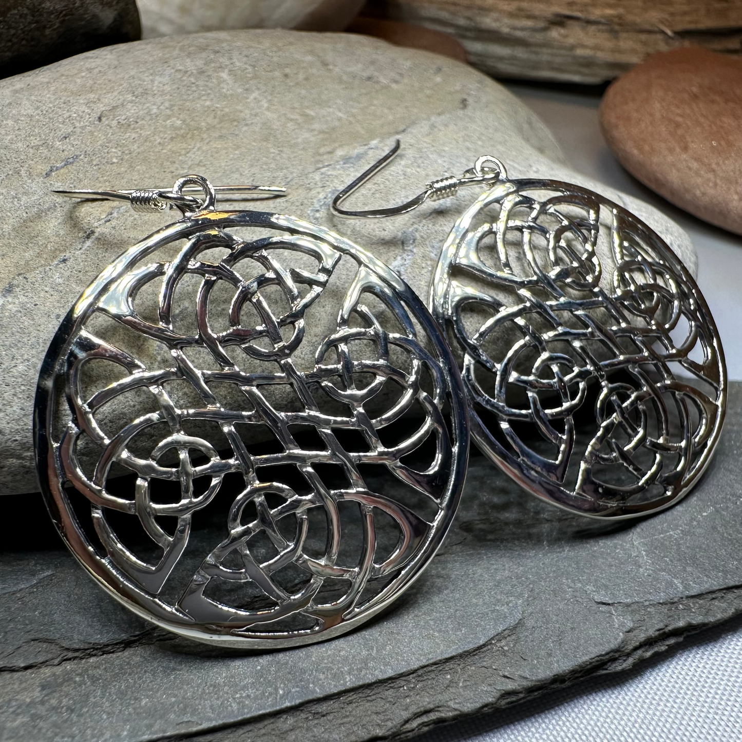 Deirdre Celtic Knot Earrings in Sterling Silver — view 3
